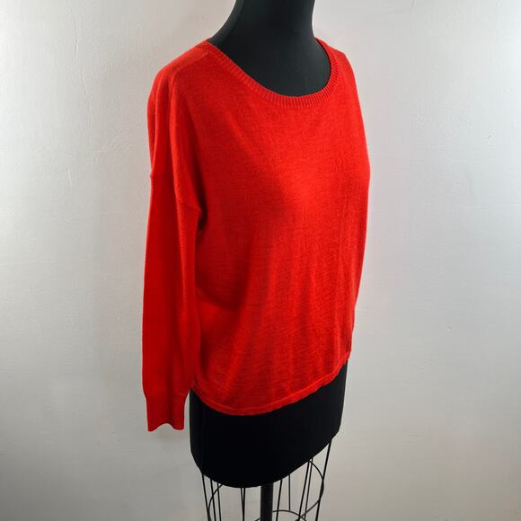 EILEEN FISHER Red Merino Wool Crewneck Sweater Pullover Long Sleeves Size XS - Picture 5 of 10